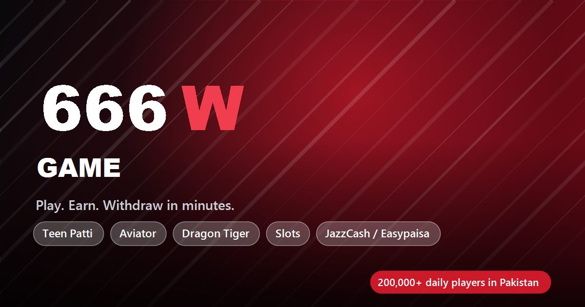 666W deposit and withdrawal guide for JazzCash and Easypaisa